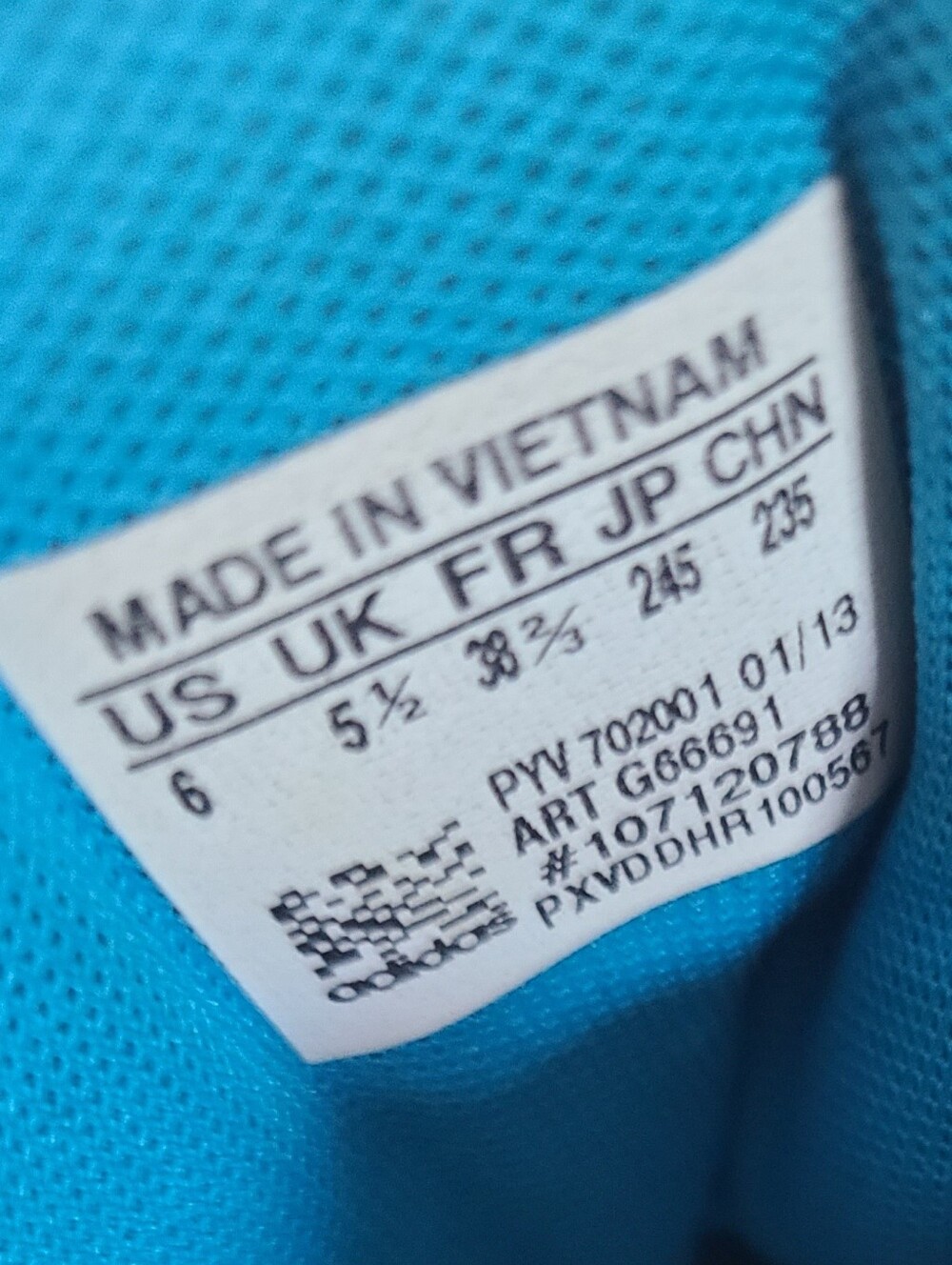 adidas Gray Sneakers with Bright Blue Laces and Green Toe Caps - Picture 4 of 5